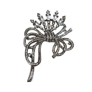 Rare Crown Trifari COPR Alfred Philippe Vintage 1940s Silver Tone Brooch